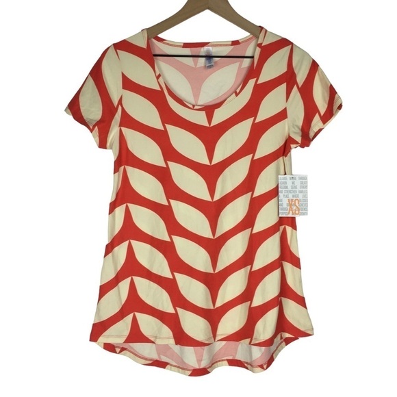 LULAROE Classic Shirt Short Sleeve Hi Lo Hem Loose Fit Leggings Material Size XS - Picture 1 of 14